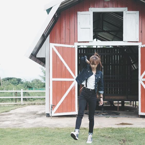 黑白穿搭　夏天